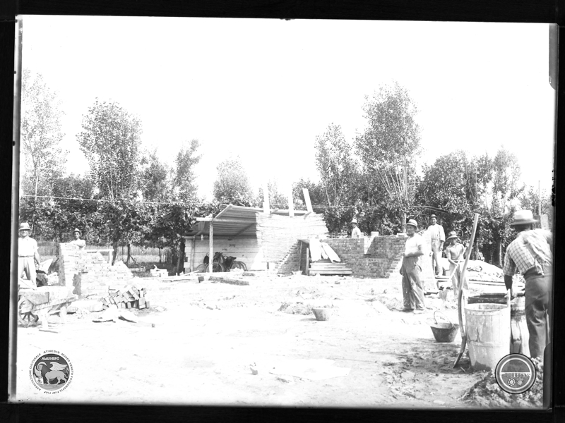 1939 11 07 DP Santa Margherita d&#039;Adige LAVORI COSTRUZIONE RICOVERI id_39020 3 cm_13x18 lastra